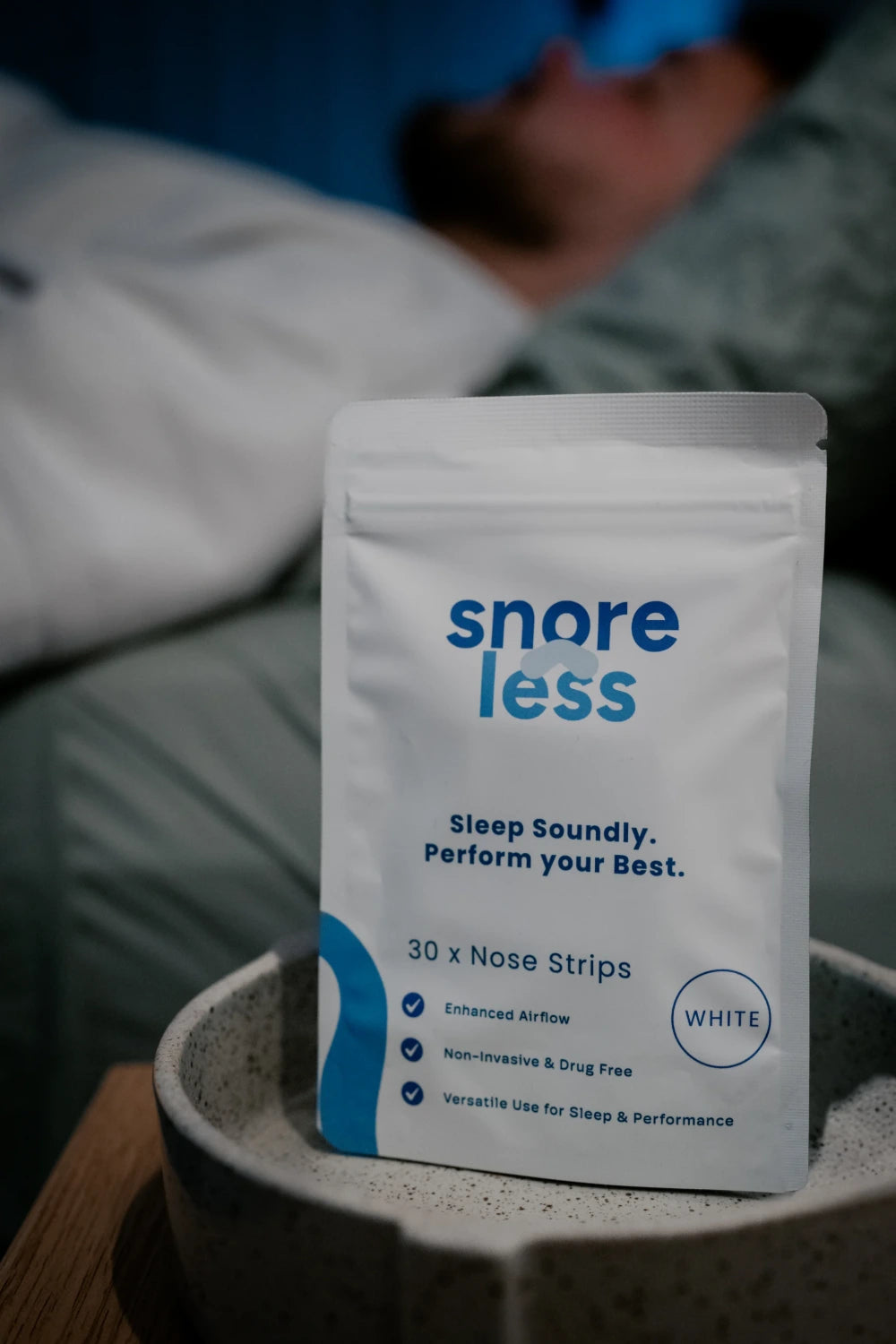 Snore Less Snoring Nose Strips Pack of 30 in White
